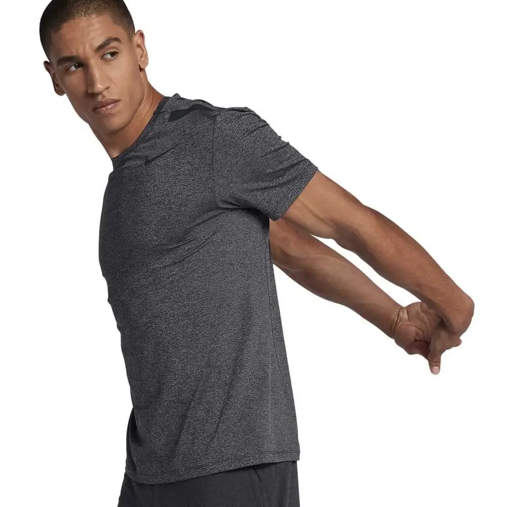 Nike Mens Dri-Fit Hypermax Short Sleeve Training T-Shirt - Heathered Black Large